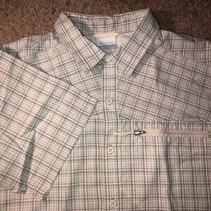 Columbia Sportswear Mens Size Large Button Up Outdoor Fishing Work Dress Shirt